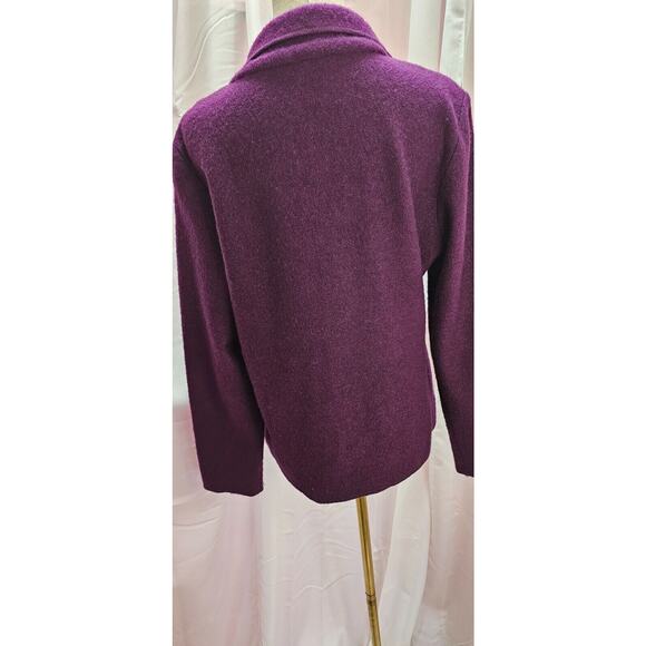 Jane‎ Ashley Wool Blend Purple Sweater Blazer Cardigan Artsy Medium - Picture 5 of 7